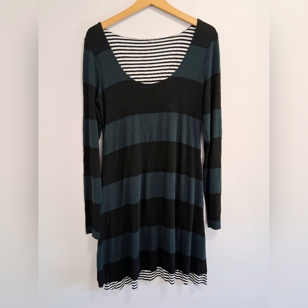 Bailey 44 Anthropologie Y2K Striped Jersey Knit Indie Sleeze Dress Medium